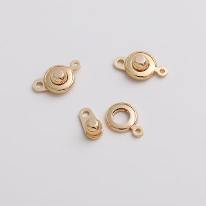 1pc Copper 18K Gold Plated Snap Button Jewelry Connector Buckle For Handmade Bracelet Necklace Earring Keychain DIY Craft Jewelry Making