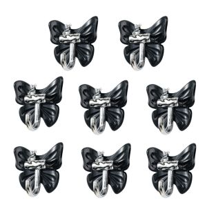 BLACKON 8 Pcs Self Adhesive Butterfly Wall Hooks Wall Mounted Plastic Key Holder Cute Waterproof Butterfly Storage Hanger for Home