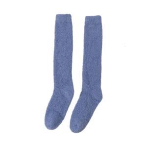 Phụ nữ trên cao đến đầu gối tất xù dễ thương hoạt hình vớ cao tới đùi màu trơn ấm áp Làm ấm chân giáng sinh