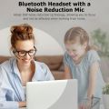 Friencity Bluetooth Headset w/Magnetic Boom Microphone for Phone Calling, Light-Comfort Open Ear Wireless Headphone w/DSP Noise Canceling Mic for PC Laptop Office Meeting Running Cycling, 12H. 