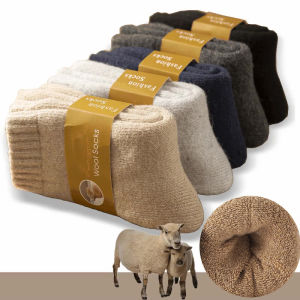 1pairs Winter Warm Thick Wool Womens Socks High Quality Stretch Casual Terry Sock Harajuku Solid Against Cold Anti-snow Men Sox