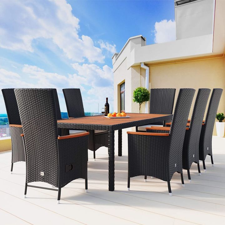 IPRO Outdoor Chair and Table Set Outdoor Furniture Rattan Dining set 8