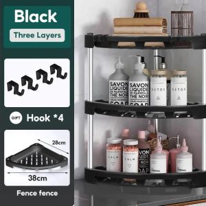 JFS 3/4/5 Layers Triangular Bathroom Corner Shelf Stainless Trolley Organizer with Wheels Kitchen Organizer Storage Rack Shelf