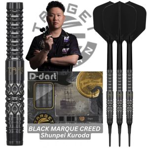 TARGET SOFT TIP DARTS - 21.5G BLACK MARQUE CREED (Shunpei Kuroda) 90% TUNGSTEN DART SET ORIGINAL DART