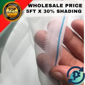 WHITE SCREEN NET 30% SHADING NET 5FT - GARDEN NET - MOSQUITO NET - POOL NET - POULTRY NET - MADE OF NYLON MATERIAL