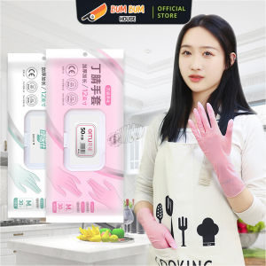Hộp 30 Găng Tay Cao Su Làm Bếp Siêu Dai - Hộp Găng Tay Rút Tiện Lợi Cho Nhà Bếp Găng Tay Rửa Bát Bằng Cao Su Cao Cấp NBR Siêu Dai