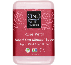 One With Nature Triple-Milled Dead Sea Mineral Soap Bars 200g ( Dead Sea Mud / Sulfur & Chamomile / Lemon Sage / Dead Sea Salt / Rose Petal )