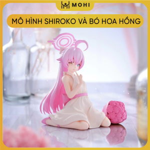 Mô hình nữ - Shiroko và bó hoa hồng - Cao 13cm - Nặng 200gram - Hộp carton