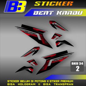 Striping Beat Karbu Carbu tahun 2008 2009 2010 2011 2012 Setiker stiker sticker list variasi BKU 34