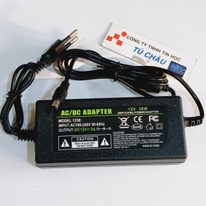 Adapter DC 12V - 3A / Đầu cắm 5.5mm x 2.1mm (Adapter dây liền)