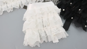 Rhinestones Embellished Three Lace Collar Necklace Adjustable Women Accessory For Office Parties