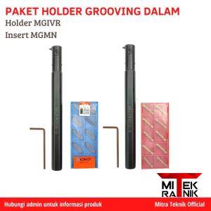 Paket Holder Bubut Grooving MGIVR 2016-2 Set Insert Korloy MGMN NEW