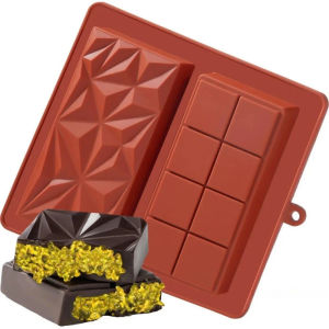 Silicone Chocolate Bar Mold Non Stick Diamond Square Candy Baking Mould DIY Kitchen Bakeware Tool