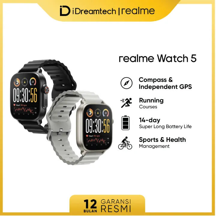 realme Watch 5 | Compass & Independent GPS | NFC | 460mAh 14-day Battery | AMOLED 600nits | IP68 Water Resistant