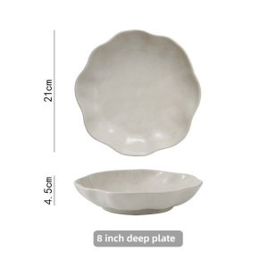 Japanese Style Hand Painted Ceramic Tableware Set Dinner Plate Salad Bowl Oval Fish Plate Square Deep Dish Spoon Double Ear Bowl