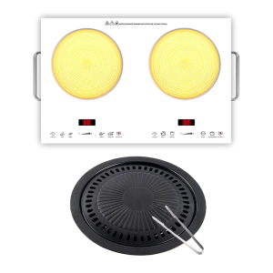 LAHOME Smart Electric Ceramic Stove 2 Burners Infrared Induction Cooker Cooktop Touchscreen Water Proof Energy Saving Suitable For Various Pots Keep Warm Safety