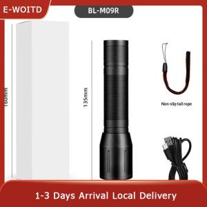 E-WOITD Super Bright LED Aluminum Alloy Flashlight Rechargeable Torch Outdoor Searchlight Portable Camping Light With Telescopic Zoom