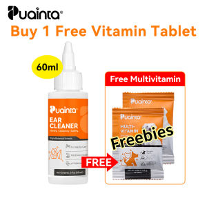PUAINTA  Pet Ear Cleaner 60ml for Cleaning Earwax Ear Mites and Odor Removal Ear pain itchy smelly ear for Dogs & Cats