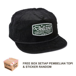 Rope Hat Corduroy Omidoki Topi Visor pendek Corduroy Hitam
