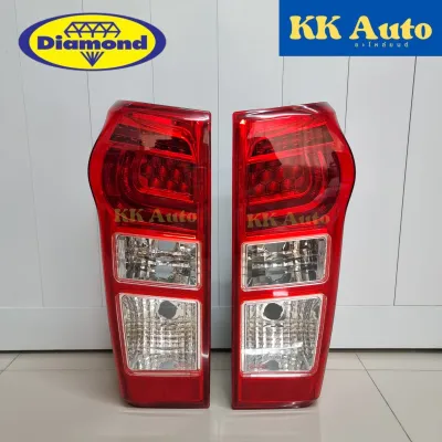 ตราเพชร เสื้อไฟท้าย ไฟท้าย ISUZU D MAX ALL NEW ปี 2012- 2019 LED โคมแดง เบ้าเทา ออนิว อีซูซุ ดีแมก ไดมอนด์ Diamond