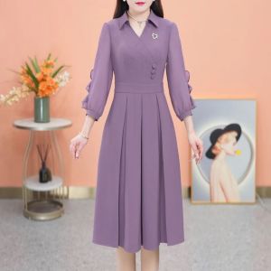 Váy trung niênđầm trung niên dáng suông đi tiệcsang trọng mẫu mới mềm mại thoáng mát chuẩn form [SM64]