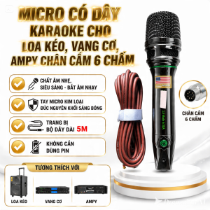 Micro Có Dây SH 2.0 30 Dây Dài 5m Chất Âm Nhẹ Siêu Sáng - Bắt Âm Nhạy Chống Hú Chống Nhiễu Tốt