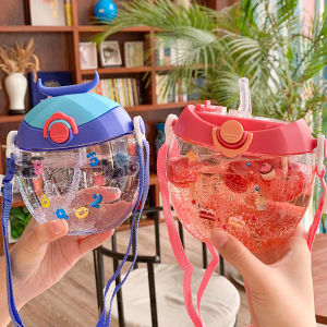 Botol Minum Tempat Minum Elegan Tali Transparan Portable 2555 420ml