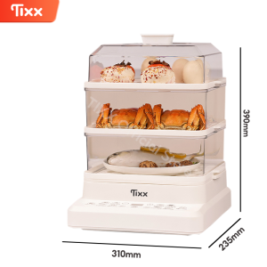 Tixx 22L/35L Electric Steamer For Siomai Timer Egg Boiler Cooker 3 Layers Large-Capacity Multifunctional