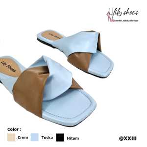 LILY SHOES - Jupiter Sendal Teplek wanita Real Pict Casual Trendy Spon Tebal Berkualitas