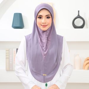 ALNOOR Tudung Sarung 2 Layer Chiffon Lycra Scuba for Casual Occasions Hijab Bawal