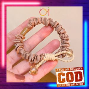 AI-C1132 Ikat Rambut Scrunchie Kecil Ponytail Aksen Permata / Karet Rambut Aksesoris Rambut Wanita