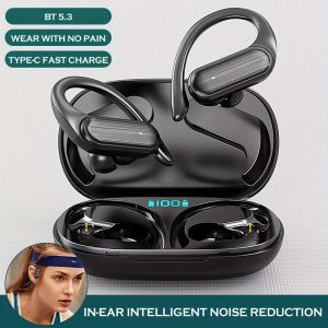Wireless Bluetooth Earphones HiFI Stereo Headphones TWS Earhook Noise Canceling Sport Earphones Waterproof Earbuds