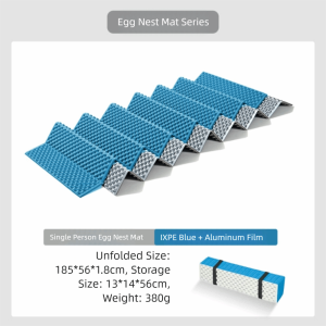 MKEB Thickened Foldable Egg Nest Mat Aluminum Film Coating Portable Camping Tent Cushion Ultralight Waterproof Sleeping Mattress for Outdoor Camping