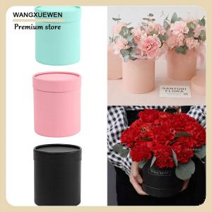 [COD] กล่องของขวัญกระดาษแข็งทรงกลมขนาด12ซม. กล่องดอกไม้สำหรับงานเลี้ยงแต่งงานตกแต่งดอกไม้กุหลาบ