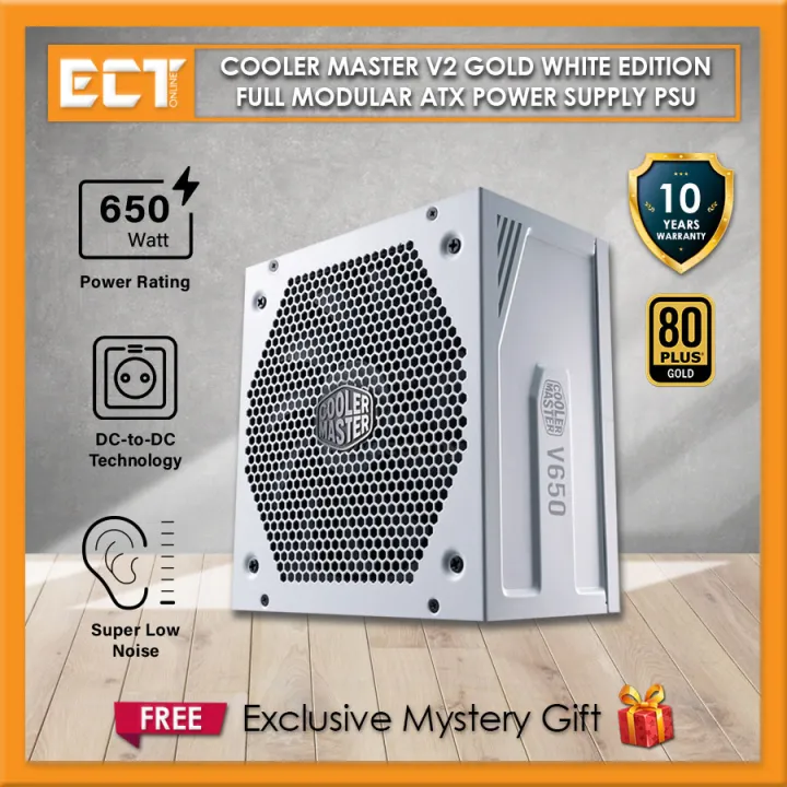 Cooler Master V2 Gold ( 650 / 750 / 850W ) White Edition Full Modular ATX Power Supply PSU (MPY-X50V-AGBAG-UK)