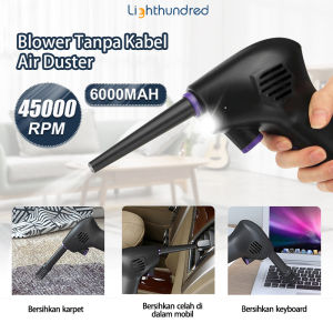Lighthundred 2 in 1 Blower Air Duster / Penyedot debu tanpa kabel / Jet Cleaner Cordless / Handheld Air Duster / pet blower / Blower Kipas / Listrik Tegangan Tinggi / Isi Ulang / Kapasitas Besar / Portabel / Gerinda Cordless / Vacum Cleaner COD