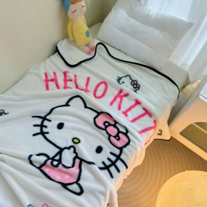 Selimut anak Sanrio motif Kuromi hello kitty melody bahan poliester tebal dan lembut ukuran 100x150 cm