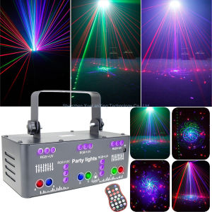 21 Lens DJ Disco Beam Patterns Stage Laser Light Projector RGB UV LED Strobe Party Holiday Dance Wedding Lamp H3