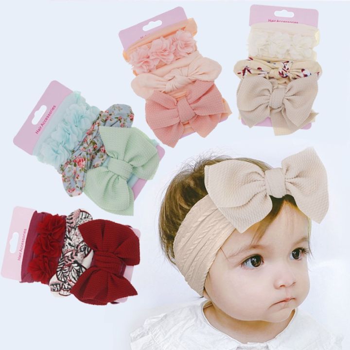 Pcs/Set Baby Girl Headband Flower Printed Bows Kids Turban Infant Toddler  Head Bands Hairband For Girls Baby Hair Accessories Lazada PH