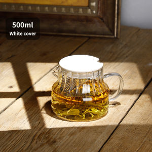 BINCOO Glass Teapot with Lid Coffee Pot High Temperature Resistant for Household Office 500ML/750ML
