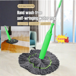 Household Large Dual Use Mop Hands Free Spinning System With Wet Dry Dual Use Strong Absorption Self Wringing Mop Wet Dry Mop Hard Floor Cleaning System Pet Stain Remover Mop Spin Mop System Strong Water Absorption And Stronger Decontamination