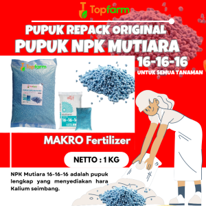 Pupuk Npk 161616 Kemasan 1 Kg / Pupuk Npk Mutiara 1 Kg 161616 / Pupuk Npk Penyubur Tanaman / Pupuk Npk Pelebat Buah / Pupuk Npk Buah Dan Bunga / Pupuk Npk 16 16 16 Mutiara