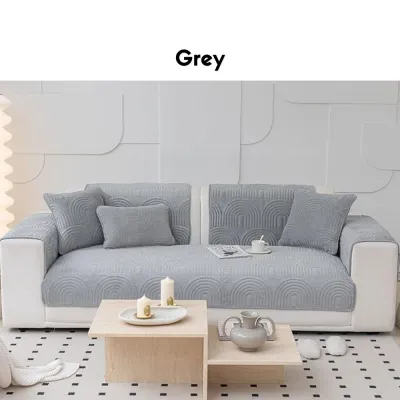 🇸🇬 Elegant Plush Soft Sofa Cover Protector 1/2/3/4 Seater Machine Washable Cushion Cover Slipcover