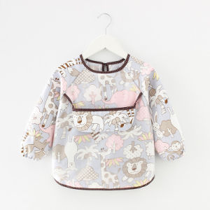 Long sleeve bib Coverall bib waterproof bibs long-sleeved anti-dressing baby apron baby bib kid bib 长袖婴儿罩衣