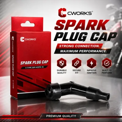 CWORKS Spark Plug Cap with Resistor | Compatible with Raider 150 (Carb/FI) GSX-S150 GSX-R150| Premium High Quality Ignition Cap | Durable & Affordable