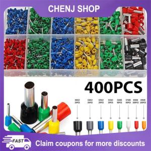 【CHENJ】 400pcs Tubular Terminal Cord End Wire Connector Electrical Insulated Terminator