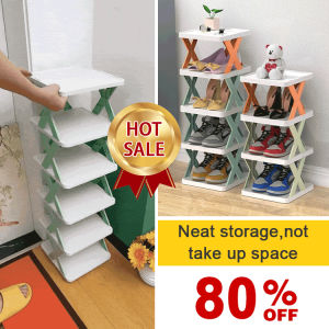 Small bedroom household folding shoe cabinet multilayer shoe rack storage rack balcony storage rack
