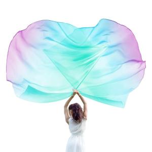 2Pcs Praise Dance Worship Flags with Scalable Rod Semicircle Worship Wing Flags Church Worship Flags for Dancers