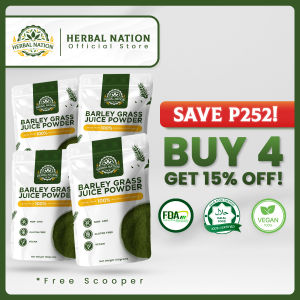 Herbal Nation Barley Pure Organic Powder Sugar Free FAMILY PACK (4PCS)