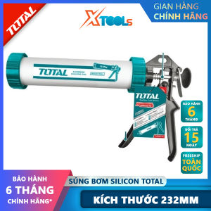 Súng bơm keo silicon TOTAL THT20109 | súng bơm silicon thân nhôm quy cách 9" (225mm) Trọng lượng 0.6kg bơm keo dán gỗ giấy vải bìa carton